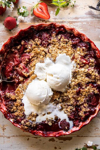 Strawberry Bourbon Crisp | halfbakedharvest.com