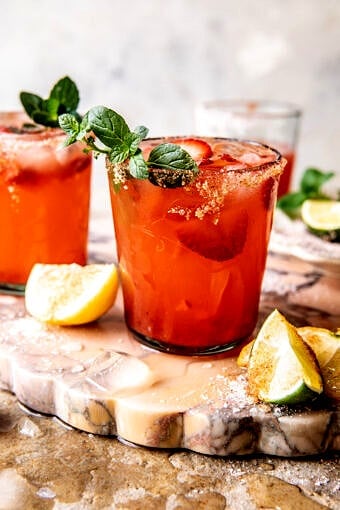 Strawberry Lemonade Aperol Margarita | halfbakedharvest.com