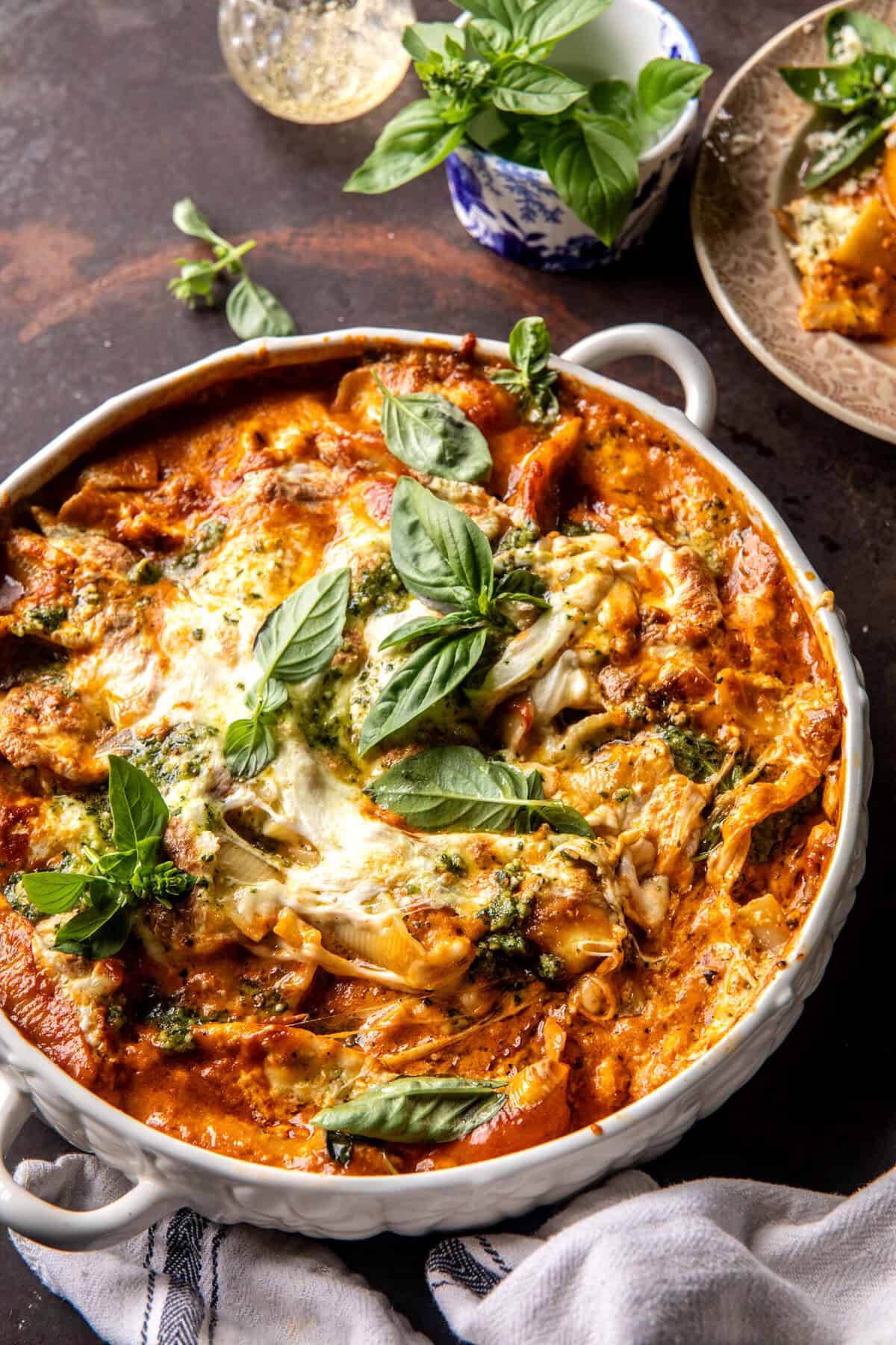 Stuffed Creamy Tomato Basil Pasta Shells | halfbakedharvest.com