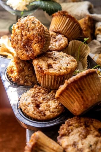 Swirled Caramel Brulée Zucchini Muffins | halfbakedharvest.com