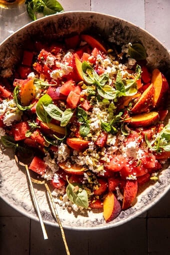 Watermelon Peach Salad | halfbakedharvest.com