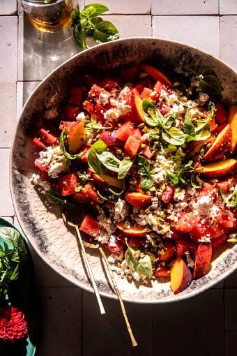 Watermelon Peach Salad | halfbakedharvest.com